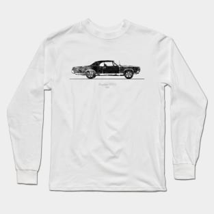 Pontiac GTO convertible 1967 - Black and White Watercolor Long Sleeve T-Shirt